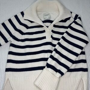 Navy and white striped sweater